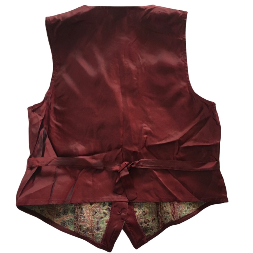Vintage Tapestry Vest 90s Whimsical Forest Animals Floral Button Up Womens Small - Picture 2 of 11